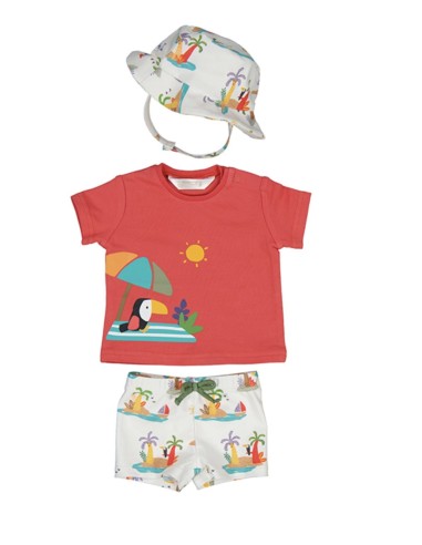 Mayoral Conjunto baño con gorro Pomelo