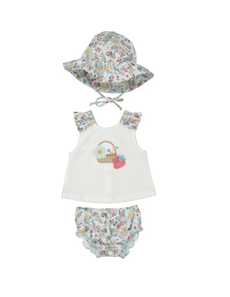 Mayoral Conjunto Baño 3 piezas con protección solar  niña Jade