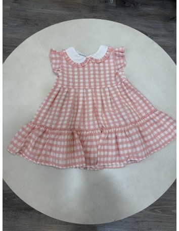 Juliana Bebés colección Rosa Empolvado Vestido 2 volantes 2