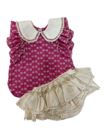 Lolittos colección Grecia Conjunto niña Camisa y Cubrefalda