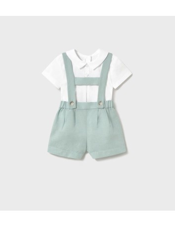Mayoral Conjunto Pantalón corto con tirantes y Camisa
