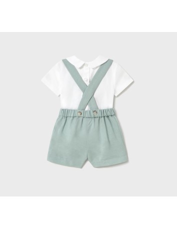 Mayoral Conjunto Pantalón corto con tirantes y Camisa 2