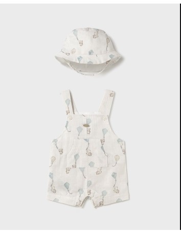 Mayoral newborn peto corto estampado con gorro