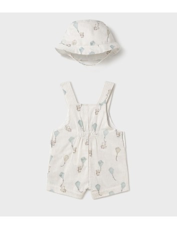 Mayoral newborn peto corto estampado con gorro 2