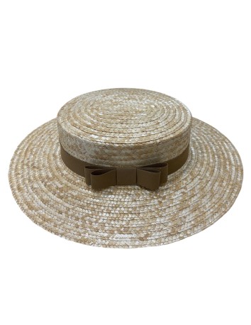 Siena Canotiers con diadema y lazo zapatero en Camel