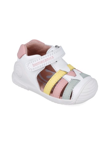 Biomecanics Sandalia tiras color  Blanco Multicolor