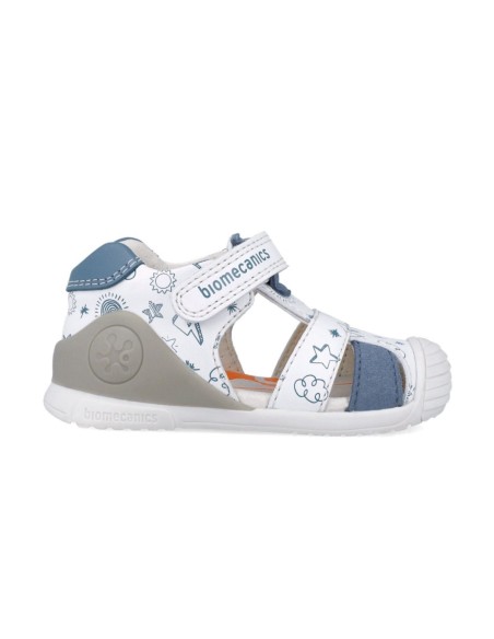 Biomecanics Sandalia estampada color  Blanco e Indigo