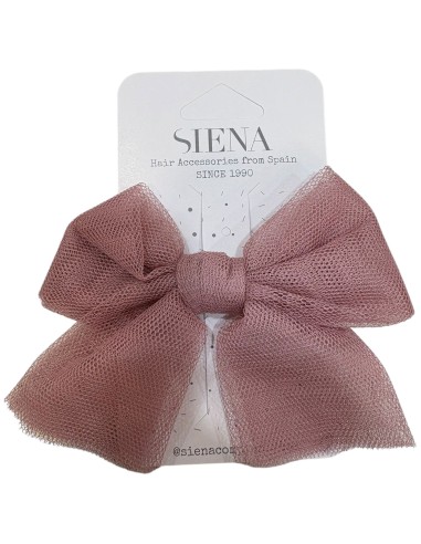 Lazo mediano de tul con clip pico pato  Rosa...