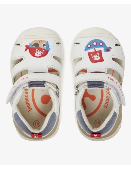Biomecanics Sandalia estampada Pirata color  Blanco