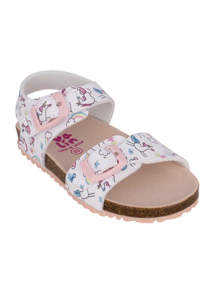 Garvalín Sandalia estampada Unicornios color Blanco