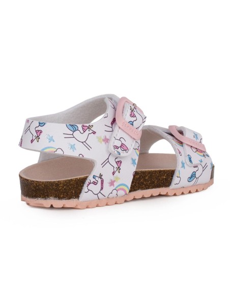 Garvalín Sandalia estampada Unicornios color Blanco