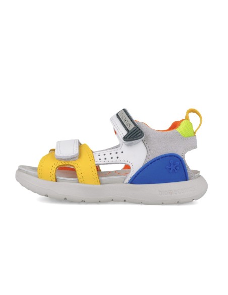 Biomecanics Sandalias Urban piel Napa Blanco y Amarillo