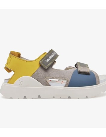 Biomecanics Sandalias Urban piel Serraje Azul y Amarillo 2