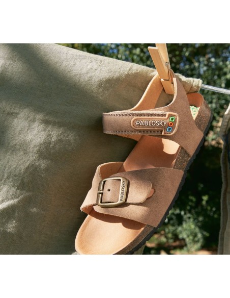 Pablosky Sandalias bio 516532 piel color camel  colección verano 2025