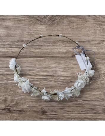 Corona de Flores Blanca con paniculata