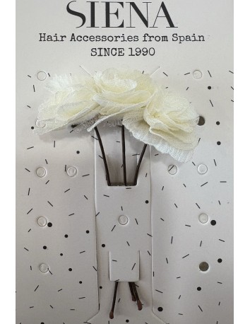 Siena Pack flores 3 uds con pincho Beige