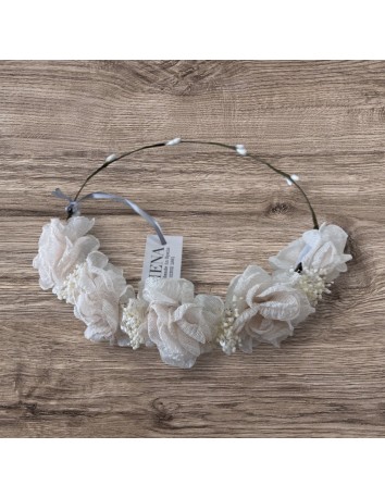 Corona de Flores Beige