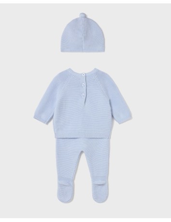 Mayoral Conjunto polaina y gorro tricot color Cielo 2