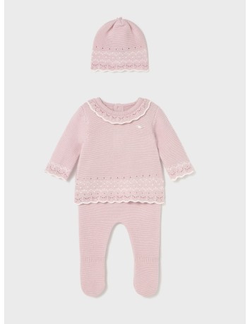 Mayoral Conjunto polaina y gorro tricot Cuarzo