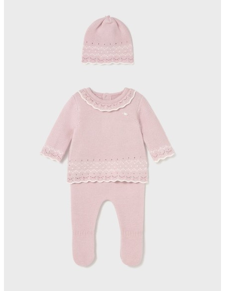 Mayoral Conjunto polaina y gorro tricot Cuarzo