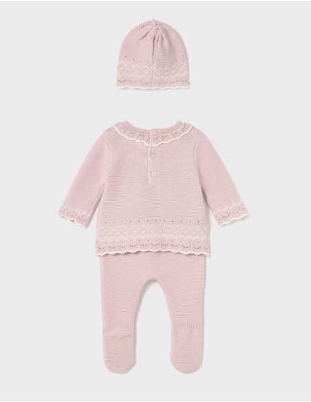 Mayoral Conjunto polaina y gorro tricot Cuarzo