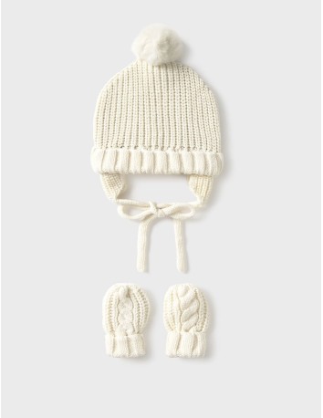 Mayoral  Conjunto gorro manoplas tricot Cerámica
