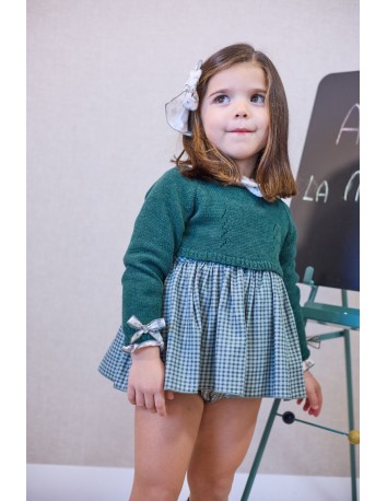 La Martinica colección Petit&Flower Jersey niña corto Verde 2