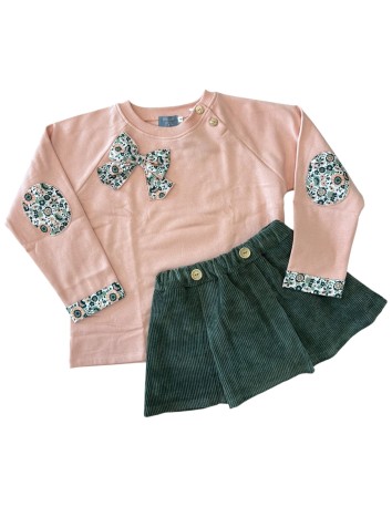 Mon Petit Bonbon colección Liberty Verde/Salmón Conjunto...