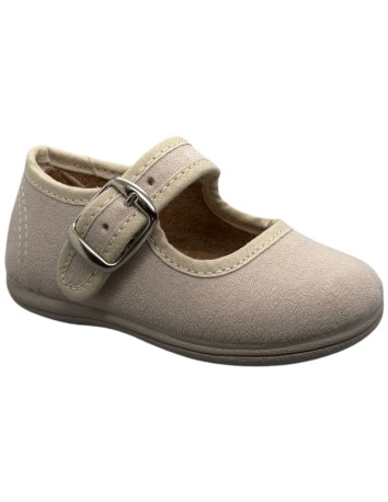 Merceditas piel Suede color Piedra
