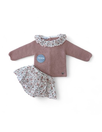 Juliana Bebés colección Florecitas Conjunto Braga volante