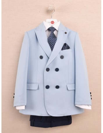 Varones Traje niño Americana Cruzada Celeste y Pantalón...