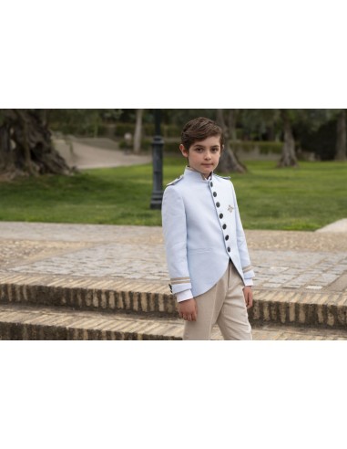 Varones Traje Almirante Mao 3 Piezas Celeste/Arena