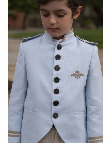 Varones Traje Almirante Mao 3 Piezas Celeste/Arena