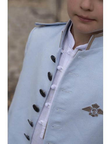 Varones Traje Almirante Mao 3 Piezas Celeste/Arena
