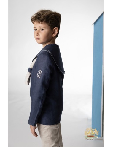 Amalio Rubio Traje Comunión Marinero-Rayas Beige