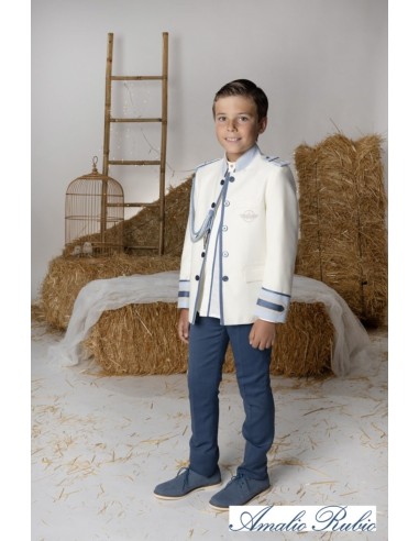 Amalio Rubio Traje Comunión Crudo-Celeste