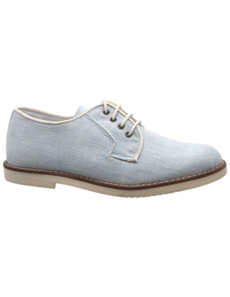 Guxs zapato blucher niño color lino tex celeste