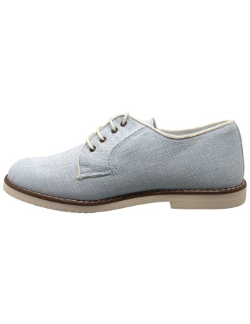 Guxs zapato blucher niño color lino tex celeste 2