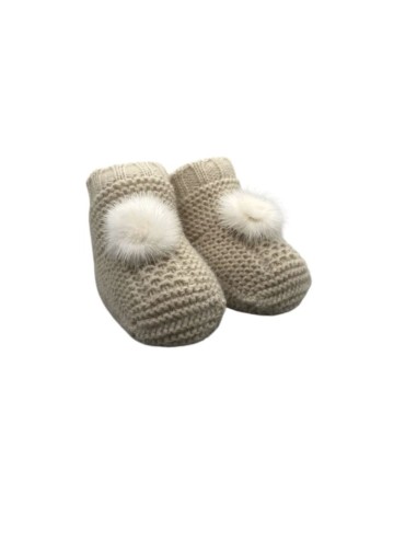 Juliana Bebés Bota Pompón Beige