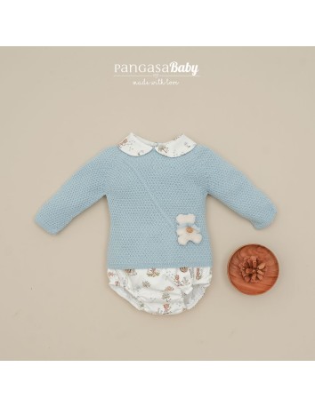 Pangasa conjunto niño colección Ranita Teddy Celeste...