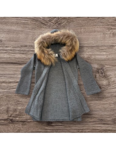 La Martinica Chaqueta larga con capucha de pelo...