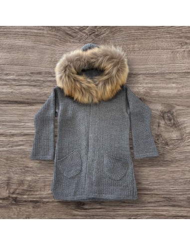 La Martinica Chaqueta larga con capucha de pelo...