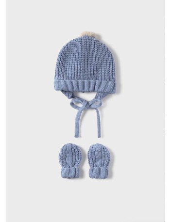 Mayoral  Conjunto gorro manoplas tricot Nube