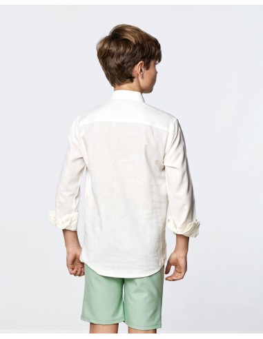 Spagnolo Camisa polera Lino Blanco