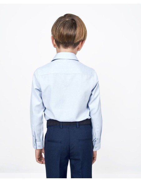 Spagnolo Camisa Cutaway Dobby Azul Claro