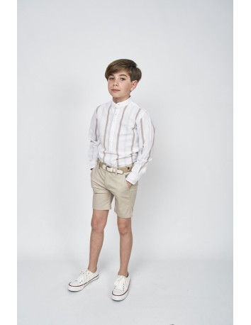 Spagnolo Bermuda Gabardina Estampada color Lino