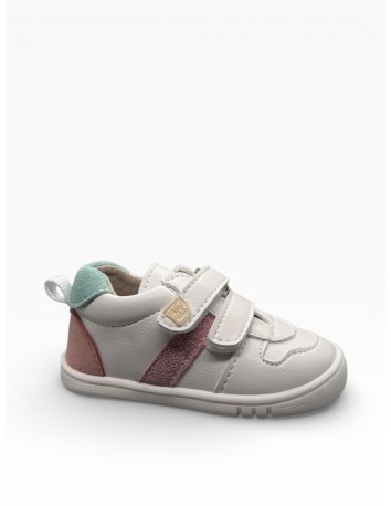 Piruflex by Pirufin Deportiva blanco con suede rosa