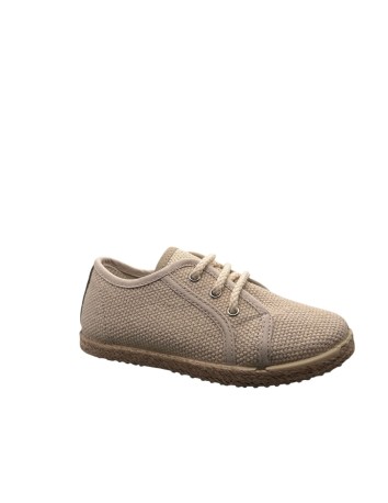Deportivas tira cuero praga beige