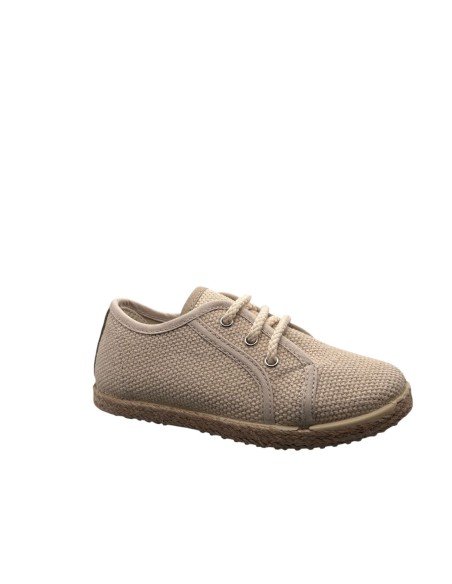 Deportivas tira cuero praga beige
