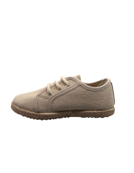 Deportivas tira cuero praga beige